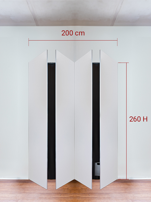 Armoire invisible 4 vantaux 200x260 cm