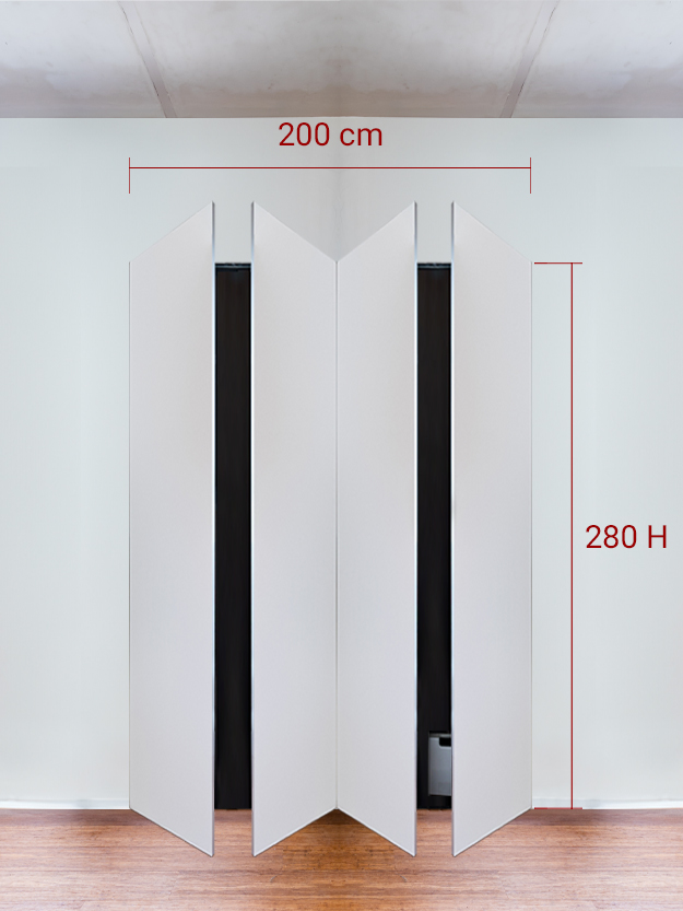 Armoire invisible 4 vantaux 200x280 cm
