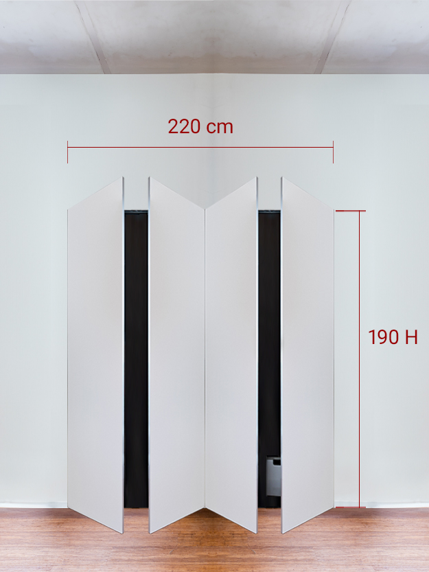 Armoire invisible 4 vantaux 220x190 cm