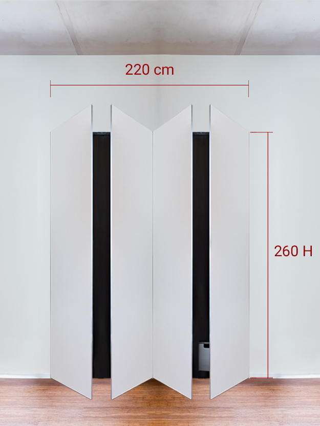 Armoire invisible 4 vantaux 220x260 cm