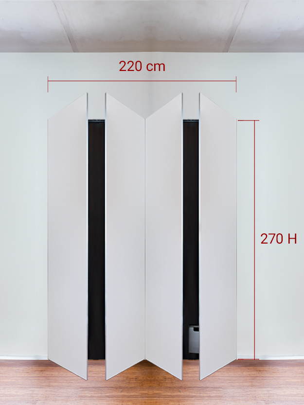 Armoire invisible 4 vantaux 220x270 cm