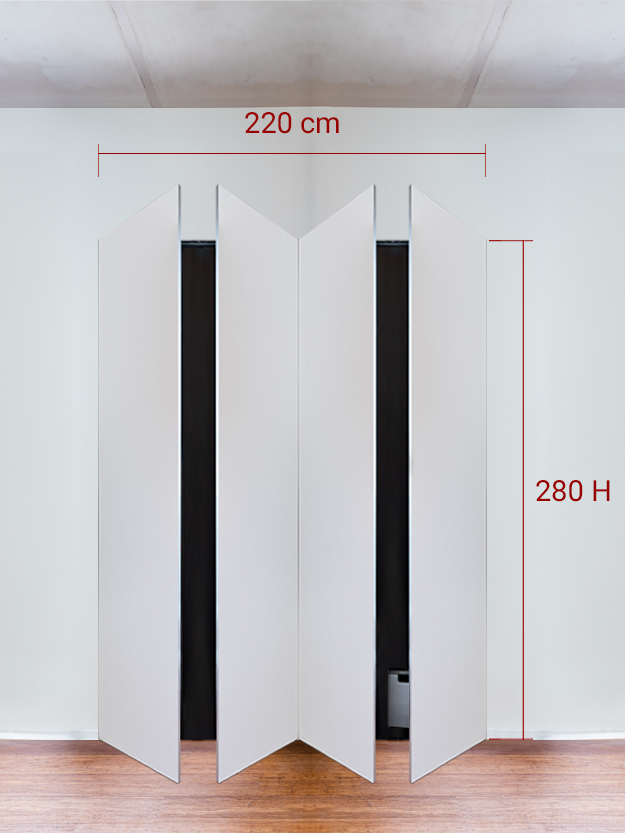 Armoire invisible 4 vantaux 220x280 cm
