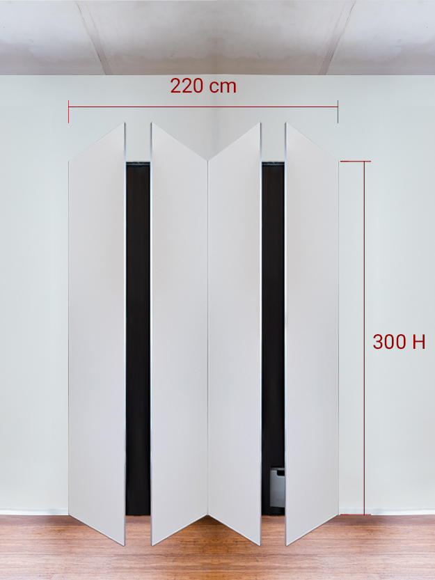 Armoire invisible 4 vantaux 220x300 cm