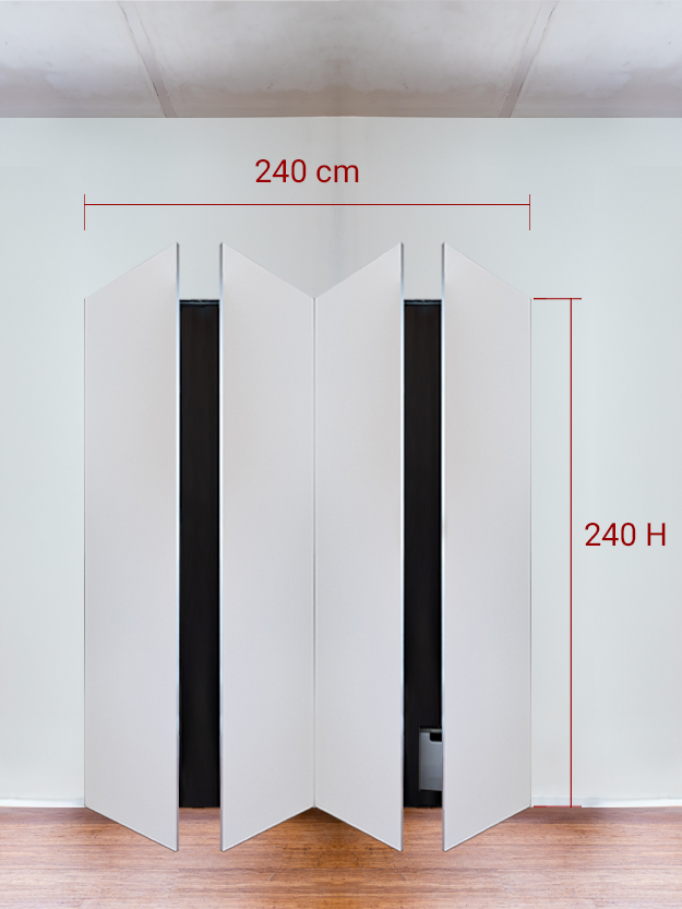 Armoire invisible 4 vantaux 240x240 cm