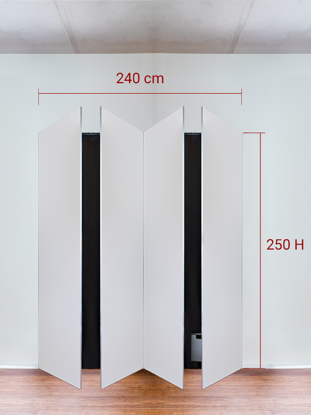 Armoire invisible 4 vantaux 240x250 cm