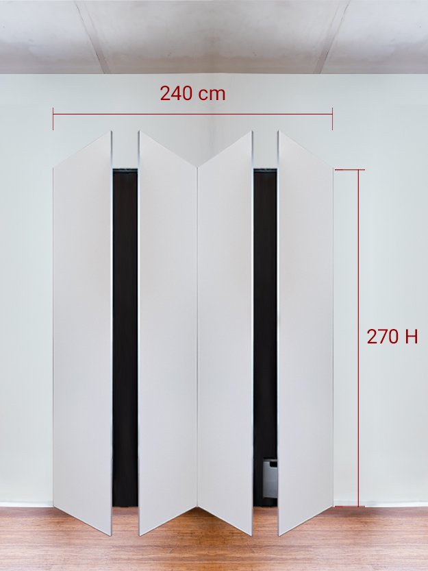 Armoire invisible 4 vantaux 240x270 cm
