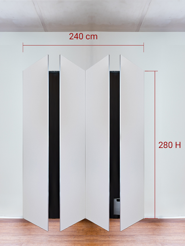 Armoire invisible 4 vantaux 240x280 cm