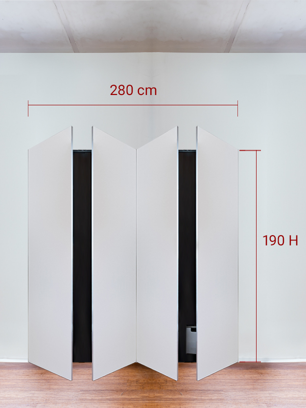 Armoire invisible 4 vantaux 280x190 cm