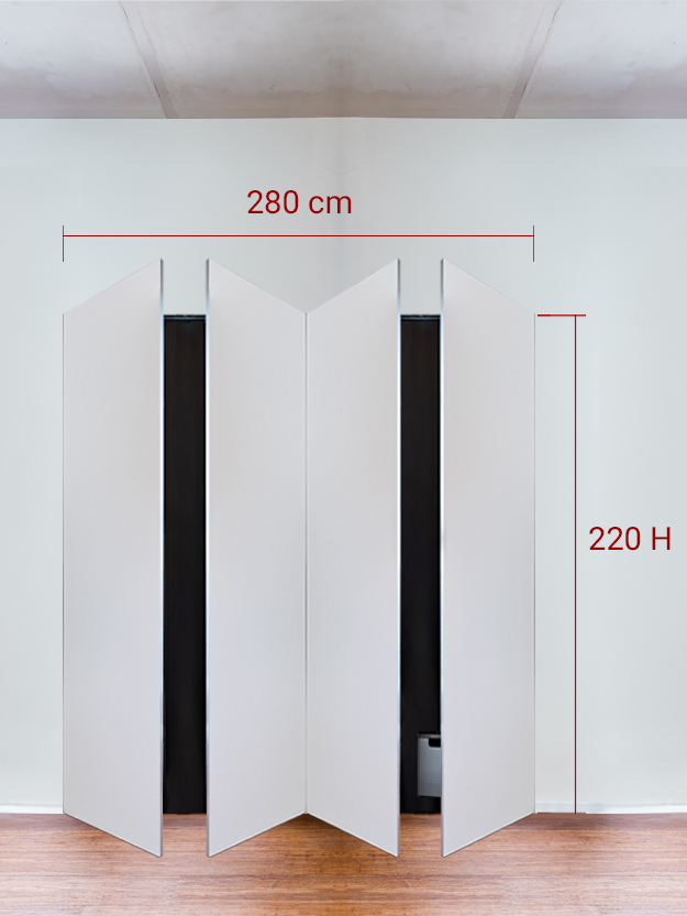 Armoire invisible 4 vantaux 280x220 cm
