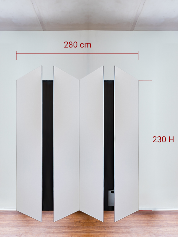 Armoire invisible 4 vantaux 280x230 cm