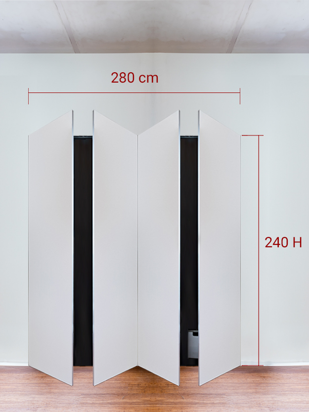 Armoire invisible 4 vantaux 280x240 cm