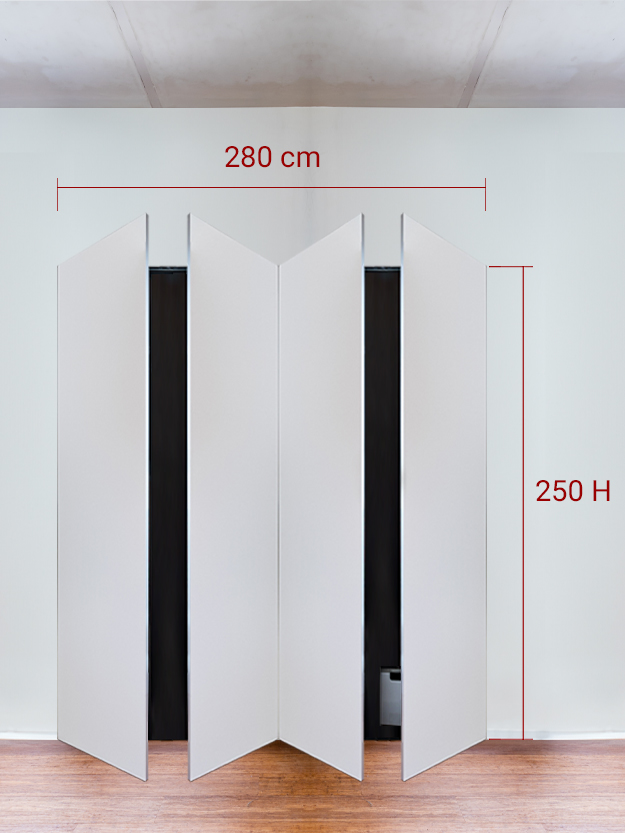 Armoire invisible 4 vantaux 280x250 cm