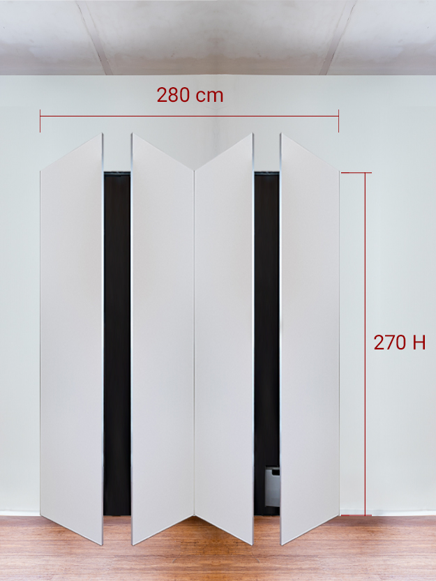 Armoire invisible 4 vantaux 280x270 cm