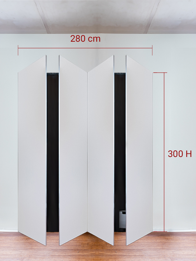 Armoire invisible 4 vantaux 280x300 cm