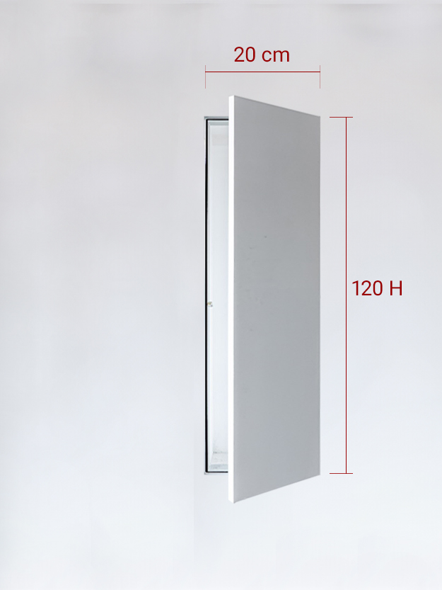 Panneau invisible 1 vantail pour niche 20x120