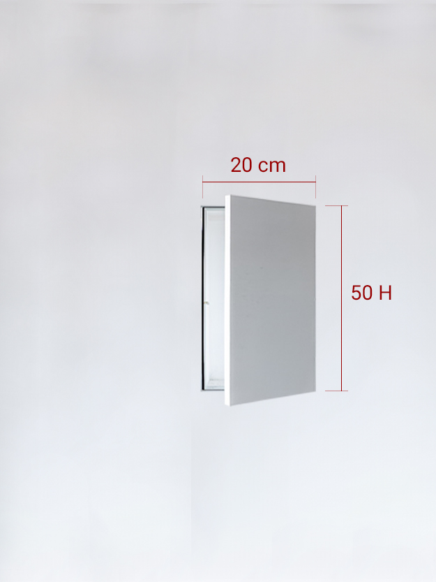 Panneau invisible 1 vantail pour niche 20x50