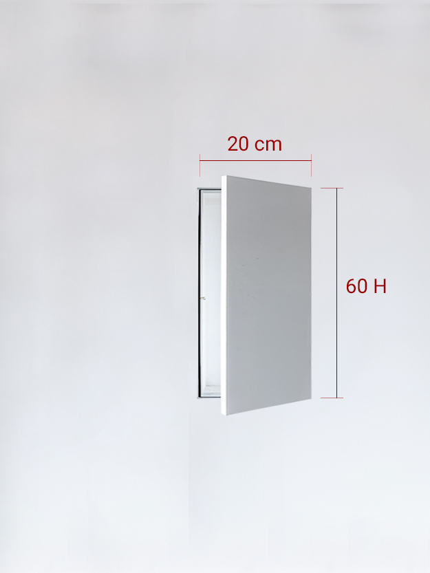 Panneau invisible 1 vantail pour niche 20x60
