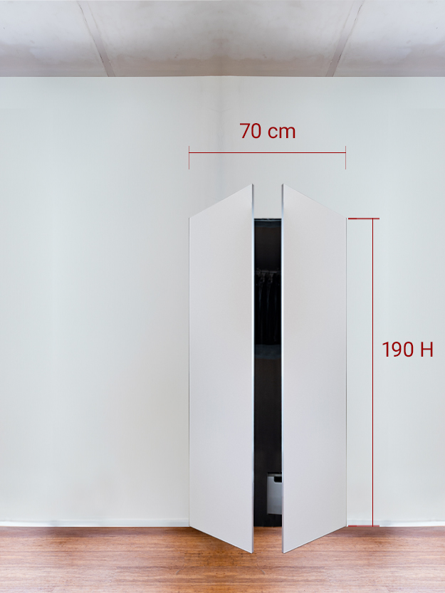 Armoire invisible 2 vantaux 70x190 cm