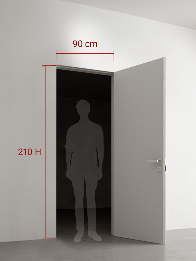 Porte battante 90x210 cm