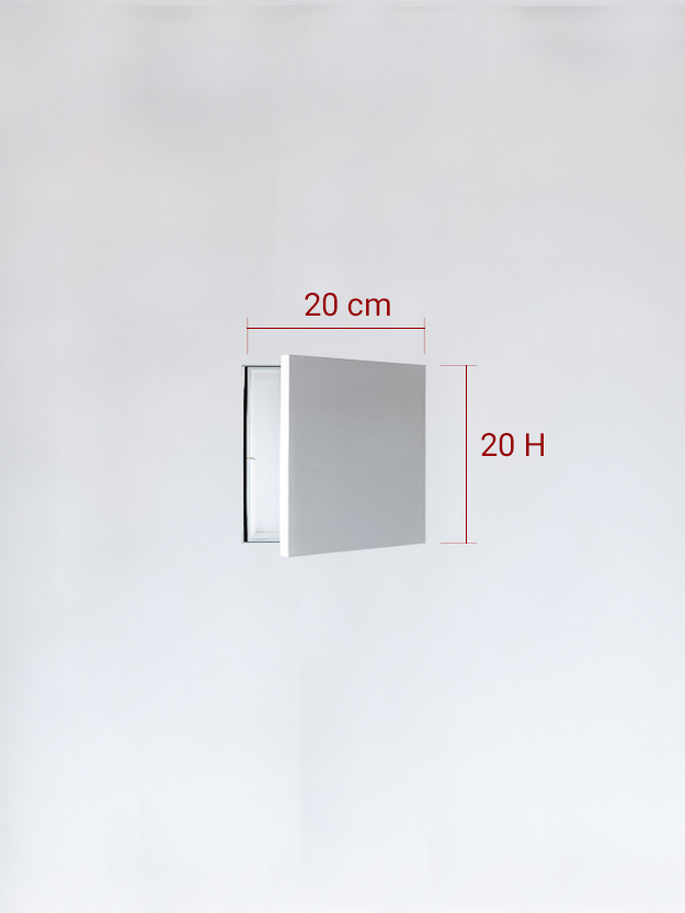 Panneau invisible 1 vantail pour niche 20x20
