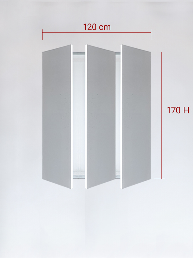 Panneaux invisible 3 vantaux pour niche 120x170