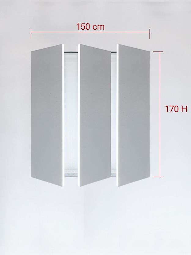 Panneaux invisible 3 vantaux pour niche 150x170