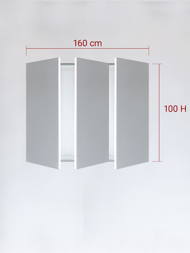 Panneaux invisible 3 vantaux pour niche 160x100