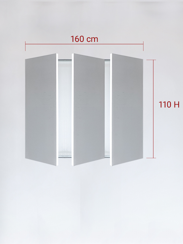Panneaux invisible 3 vantaux pour niche 160x110