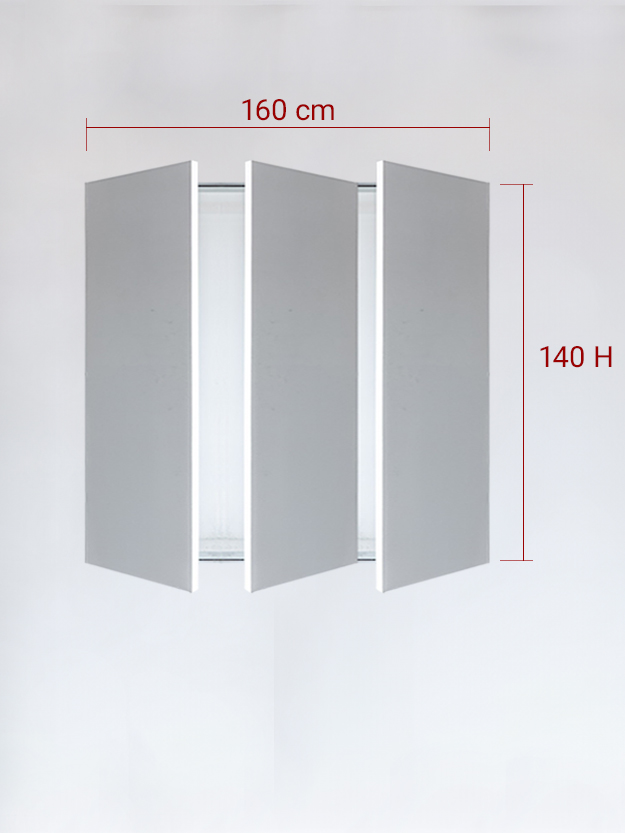 Panneaux invisible 3 vantaux pour niche 160x140