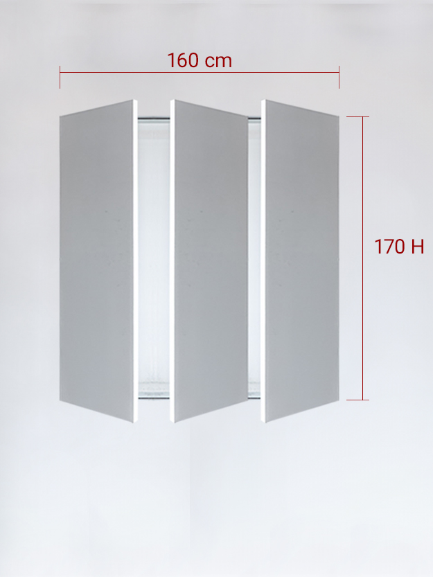 Panneaux invisible 3 vantaux pour niche 160x170