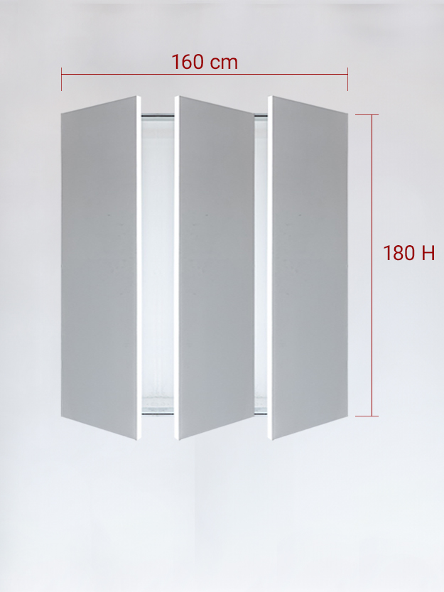 Panneaux invisible 3 vantaux pour niche 160x180