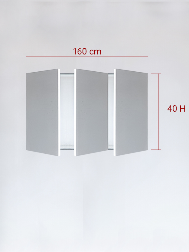 Panneaux invisible 3 vantaux pour niche 160x40