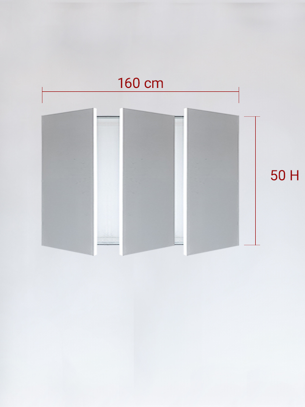 Panneaux invisible 3 vantaux pour niche 160x50