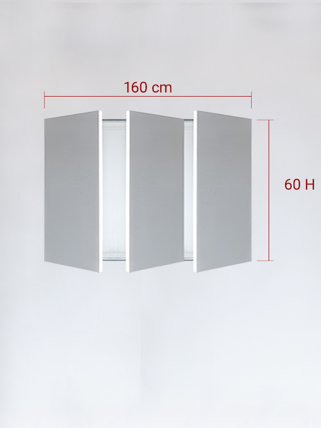 Panneaux invisible 3 vantaux pour niche 160x60