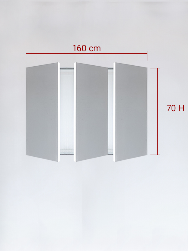 Panneaux invisible 3 vantaux pour niche 160x70