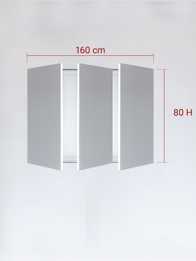Panneaux invisible 3 vantaux pour niche 160x80