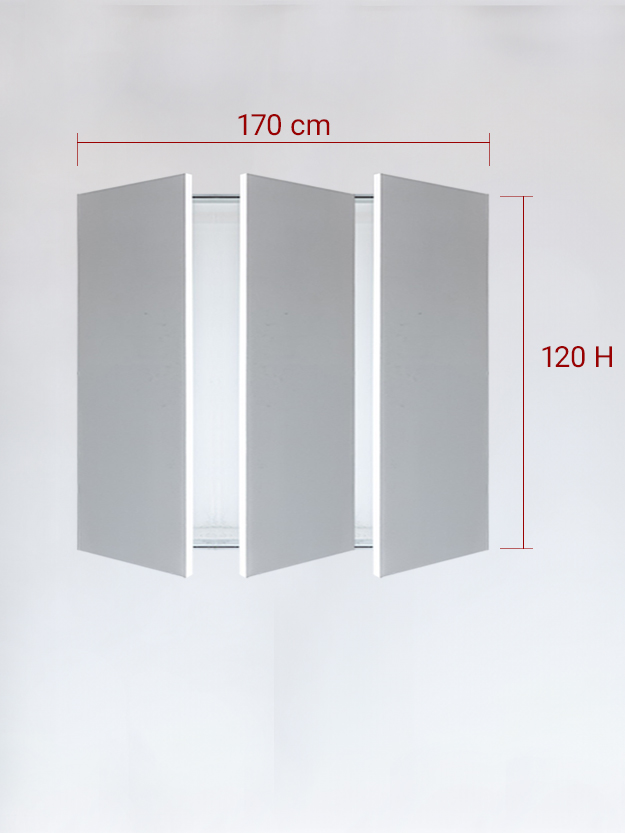 Panneaux invisible 3 vantaux pour niche 170x120