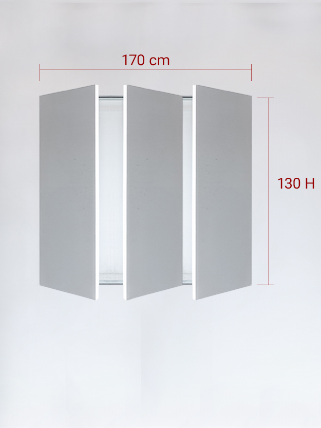 Panneaux invisible 3 vantaux pour niche 170x130