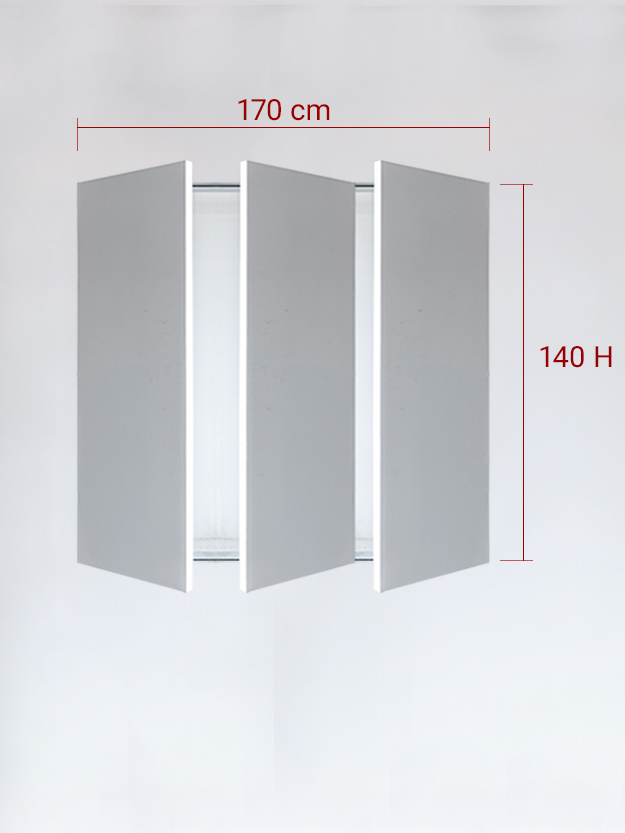 Panneaux invisible 3 vantaux pour niche 170x140