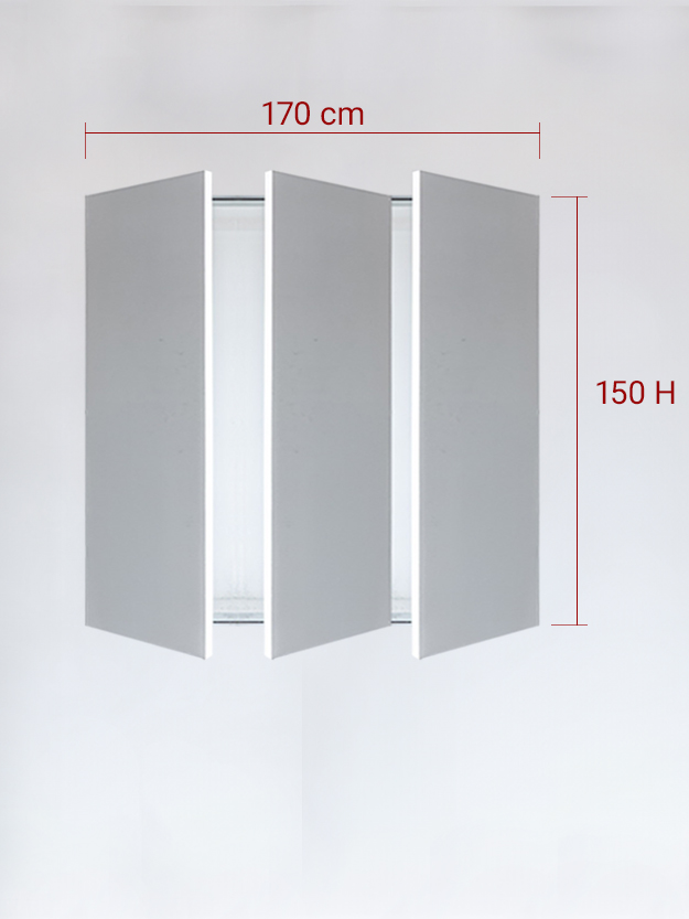 Panneaux invisible 3 vantaux pour niche 170x150