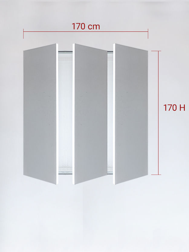 Panneaux invisible 3 vantaux pour niche 170x170