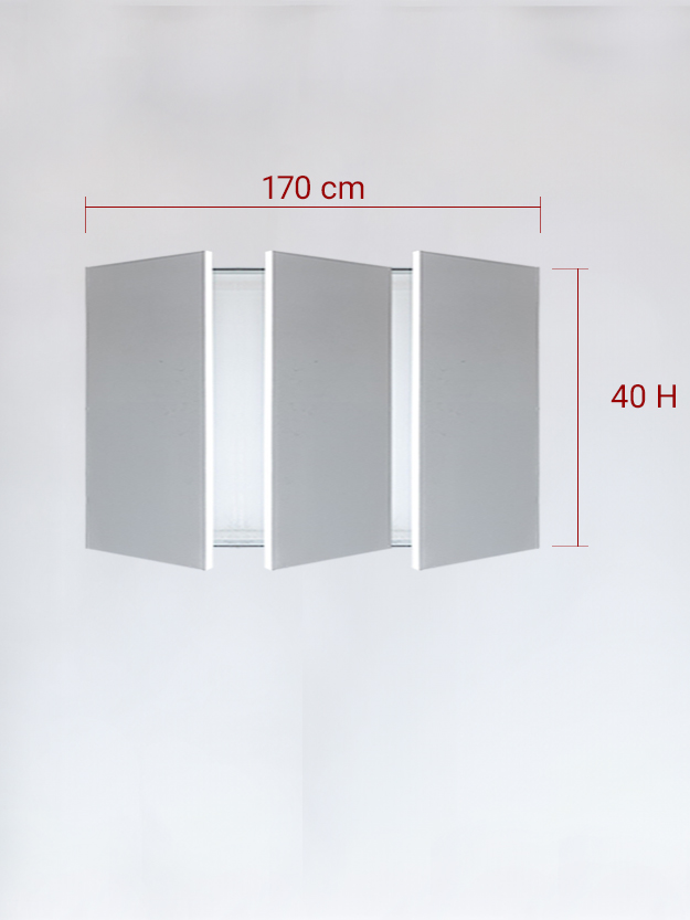 Panneaux invisible 3 vantaux pour niche 170x40