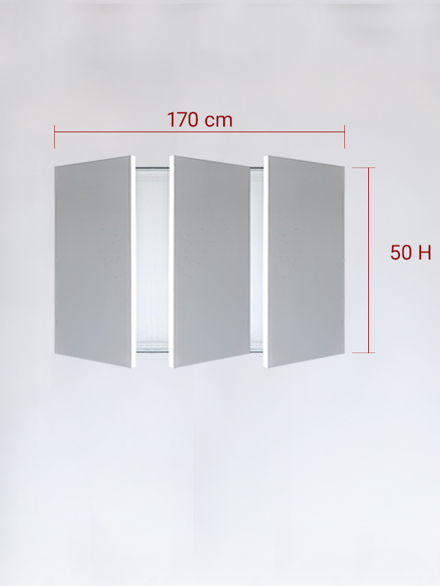 Panneaux invisible 3 vantaux pour niche 170x50