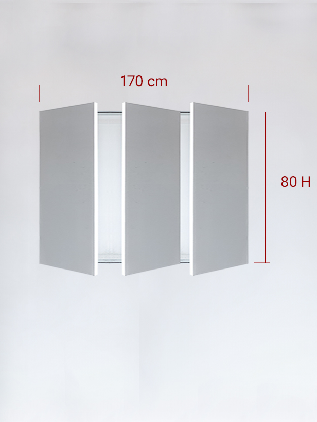 Panneaux invisible 3 vantaux pour niche 170x80
