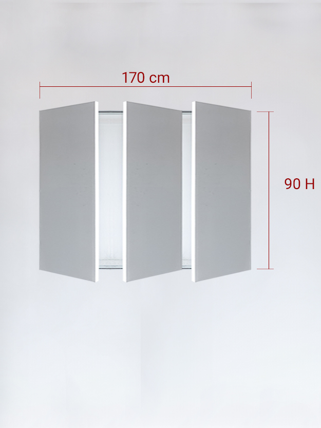 Panneaux invisible 3 vantaux pour niche 170x90