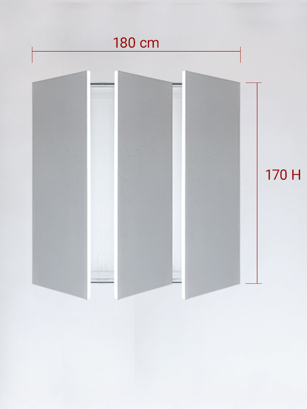 Panneaux invisible 3 vantaux pour niche 180x170