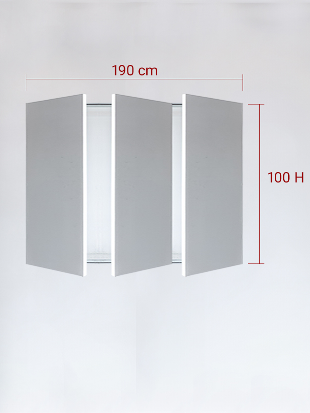 Panneaux invisible 3 vantaux pour niche 190x100