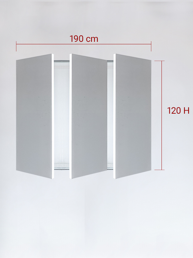 Panneaux invisible 3 vantaux pour niche 190x120