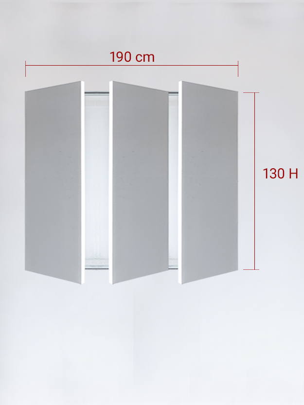 Panneaux invisible 3 vantaux pour niche 190x130