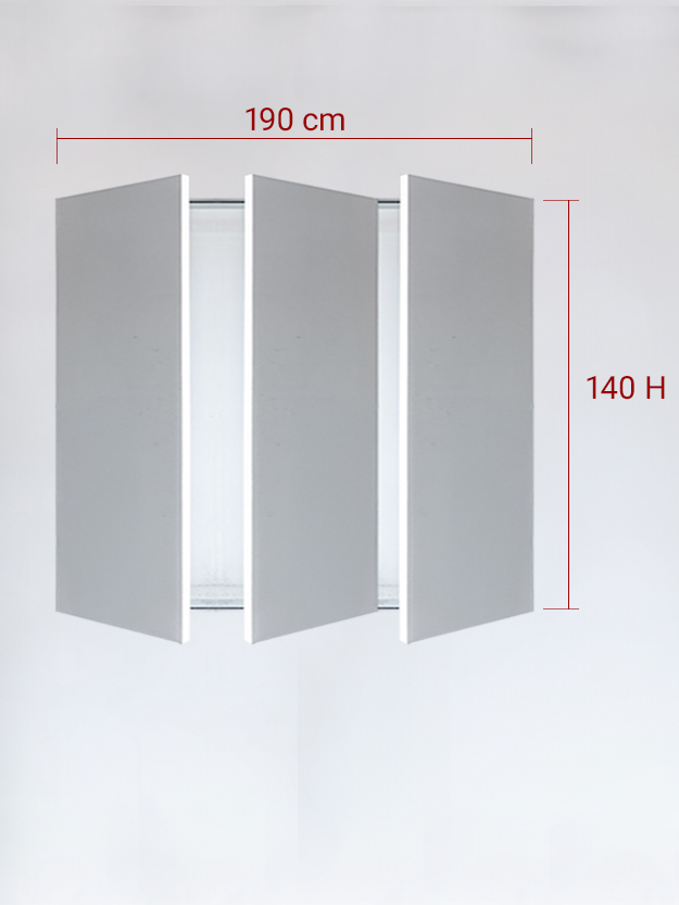 Panneaux invisible 3 vantaux pour niche 190x140